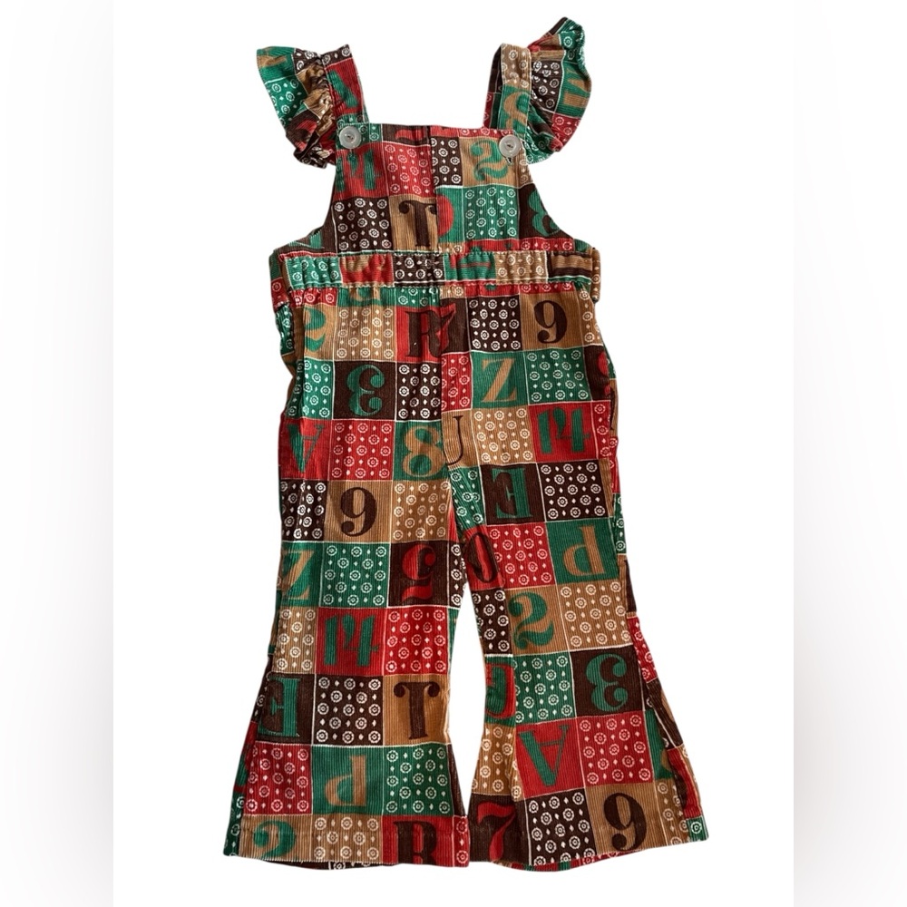 Vintage Patchwork Overalls Fall Corduroy (2T)